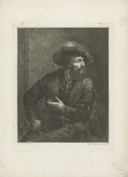 Retrato de homem desconhecido com boina de penas