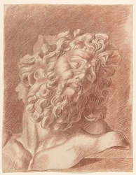 Estudo da Academia em gesso de Laocoön: estudo da cabeça