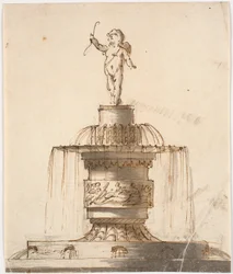Fonte com figura de Cupido