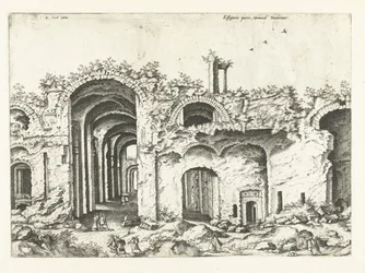Terceira vista dos Banhos de Diocleciano
Ruínas romanas, 1561 (título da série)