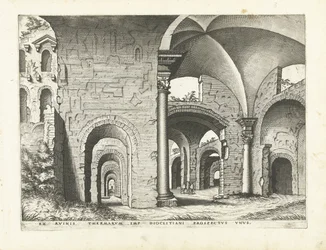 Vista das Termas de Diocleciano Ruínas romanas, 1561 (título da série)