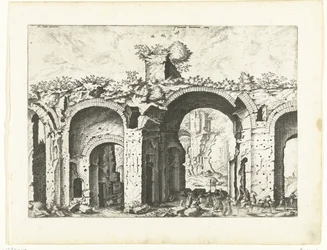 Segunda vista dos Banhos de Diocleciano
Ruínas romanas, 1561 (título da série)