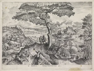 Paisagem com soldados em repouso
Milites Requiescentes (título sobre o objecto)
Grandes paisagens (título da série)