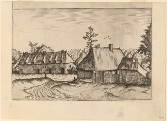 Fazenda e fileira de casas