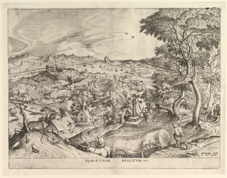 The Belgian Wagon Plaustrum Belgicum from The Large Landscapes, ca. 1555-56.