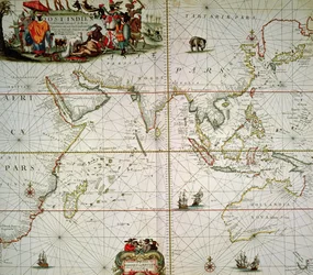 Mapa de África, Índia, Oceano Índico e Índias Orientais
