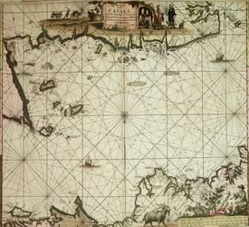 Pas-caert do Canael, entre Englandt e Vranckryck, de Pleymuyen a Sorlinges, bem como de Portbimel a Heyssant