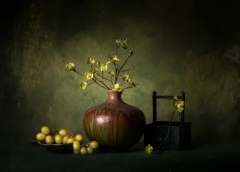 Natureza morta verde elegante