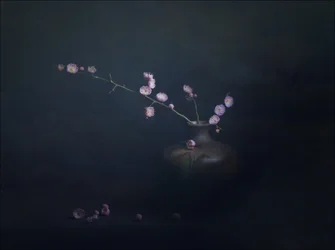Natureza morta com flores de ameixa