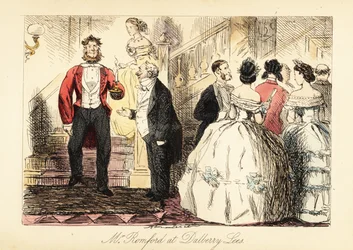 Cavalheiro inglês com roupa formal a assistir a um jantar