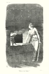 Desenho animado de Sir John Tenniel: "E a Noite" (gravura)