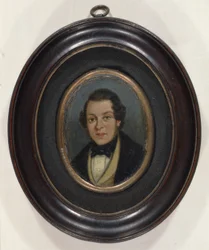 Miniatura: Retrato de Abram Constable (1783-1862), irmão do artista (óleo a bordo)