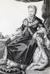 Catherine II, nascida Sophie Friederike Auguste (1729-1796), Imperatriz da Rússia, gravura
