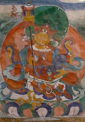 Pintura Mural do Mosteiro Lamaist de Hemis, Laddakh, Índia