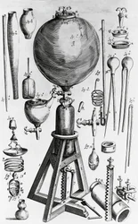 Novas experiências físico-mecânicas, de Robert Boyle (1627-1691), gravura