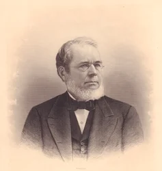 Retrato do gravador americano Andrew Varick Stout (1835-1906), gravura de F E Jones do Repositório das Mulheres, Estados Unidos, cerca de 1870