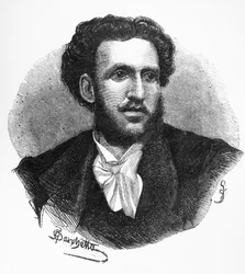 Retrato de Iginio Ugo Tarchetti (1839-1869), autor, poeta e jornalista italiano, gravura