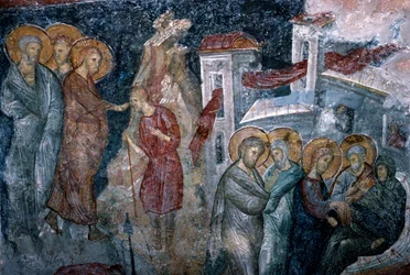 Cenas da vida de Jesus, afresco na igreja da Ágia Sofia