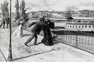 O assassinato de Isabel, Imperatriz da Áustria, pelo anarquista Luigi Lucheni, 10 de setembro