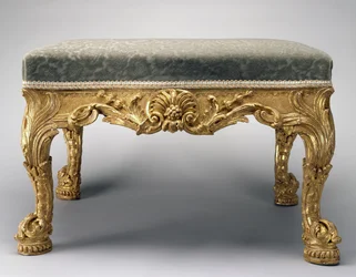 Banquinho para o Palm Room, Spencer House, Londres, c.1757 (lenha, douramento e estofamento)
