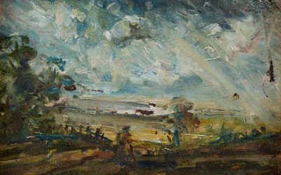 Plein Air Sketch of a Bay (óleo sobre tela)