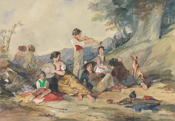 Grupo de Camponeses com Instrumentos Musicais