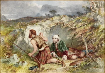Fugitivos de Culloden (aquarela e bodycolour a bordo)