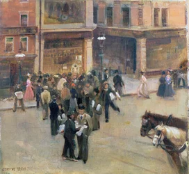 Waiting to Hear the Results (Grande jogo entre Notts. e Surrey, Nottingham, agosto de 1892) (óleo sobre painel)