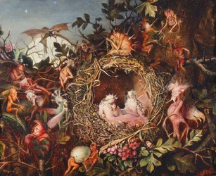 Fadas no ninho de um pássaro, c.1860