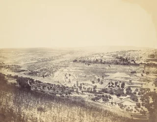 Jardim do Getsêmani e Vista de Jerusalém, década de 1860.