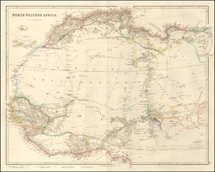 Mapa de 1842 do Noroeste de África, de John Arrowsmith