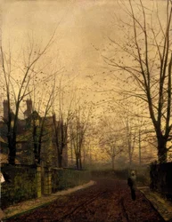 JAGrimshaw, ouro do outono - pintura, 1882