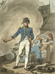 Post Capitão do traje da Grã-Bretanha, gravado pelo artista, pub. por William Millar e James Walker, 1807 (gravura colorida)