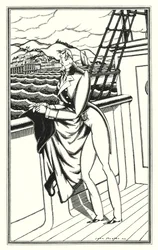 Ilustração para Don Juan de Lord Byron: "Adieu, Adieu! A minha terra natal" (litho)
