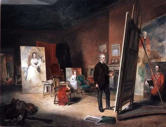 Retrato de Sir Francis Grant num cavalete