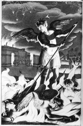 Satanás, ilustração de &39;Paradise Lost&39; de John Milton, quarta edição 1688