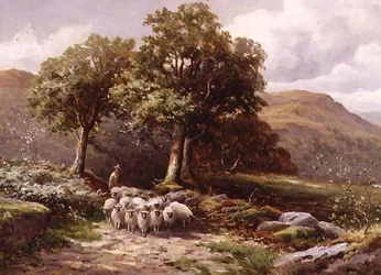 Paisagem com um Rebanho de Ovinos (óleo sobre tela)