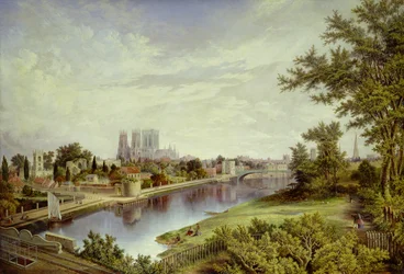 York from Scarborough Railway Bridge (óleo sobre tela)