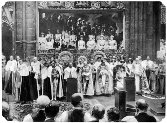 Cerimônia de coroação de George V, Abadia de Westminster, Londres, 22 de junho de 1911.