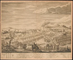Representação da Batalha de Drunmossie [sic] Moor, perto de Culloden, 16 de abril de 1746