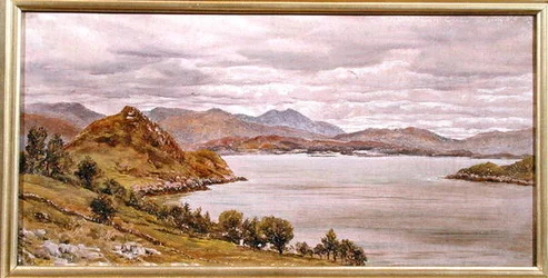 Olhando para fora de Loch Corrie, 27 de Agosto de 1885 (óleo sobre tela)