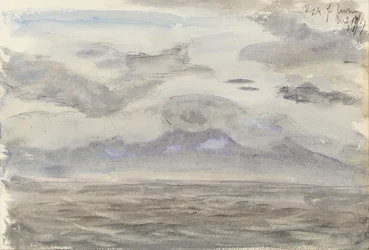 Paisagem marítima com céu nublado