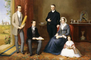 O reverendo John Witherington, vigário de Tetsworth, Oxon, com sua família, 1854