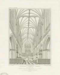 Interior da Catedral de Lichfield - Coro: gravura, nd [c 1820] (imprimir)