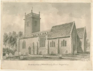 Igreja dos Abades Bromley: desenho em sépia