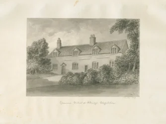 Aldridge Grammar School: desenho em sépia, 1847