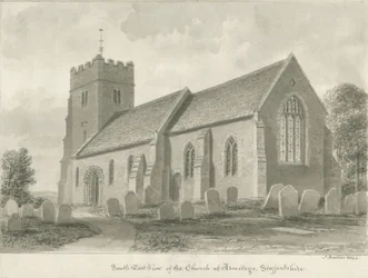 Igreja de Armitage: desenho sépia, 1844