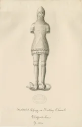 Monumentos Audley - "Audley Knight": desenho em sépia, 1840