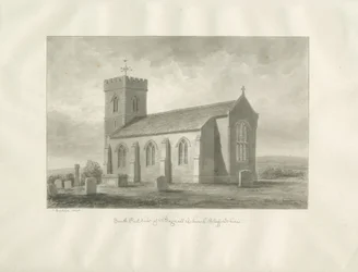 Igreja de Bagnall: desenho em sépia, 1848