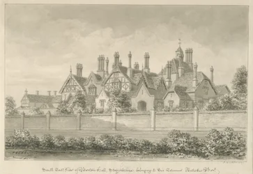 Barton sob Needwood - "Barton Hall": desenho em sépia, 1839